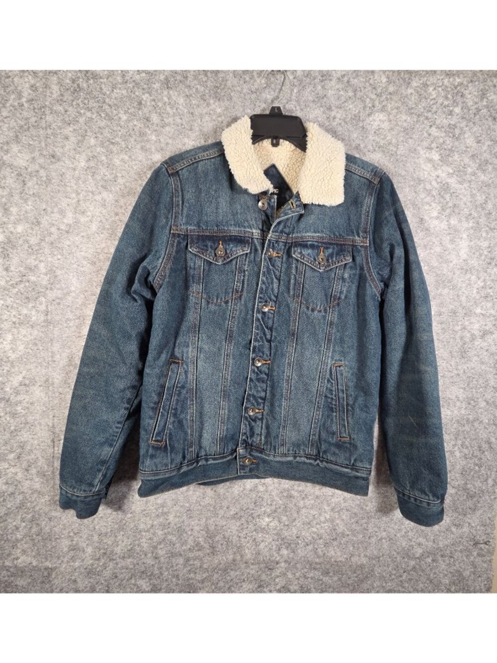 Hot Topic Jean Jacket Women's Sherpa Lined Button Up Denim Coat Size Small